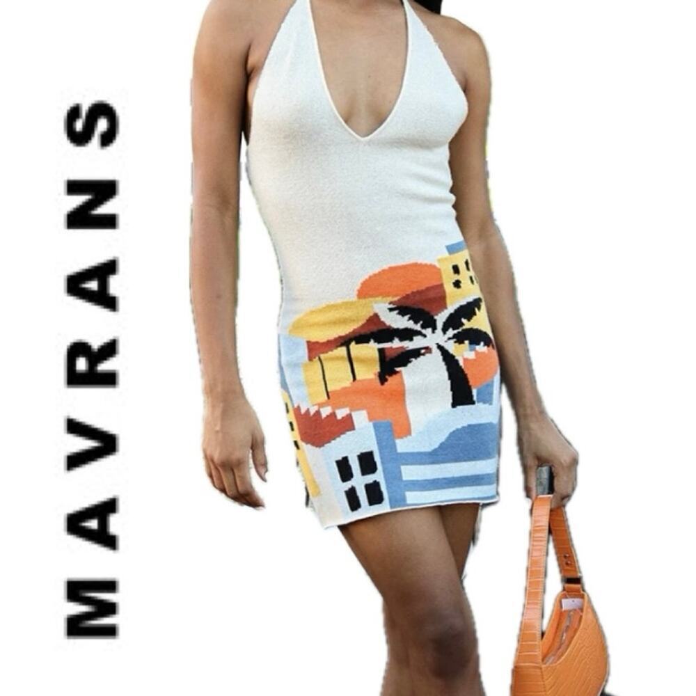MAVRANS HAVANA SUNSET KNIT MINI DRESS‎ SZ XS/S LIMITED EDITION LEISUREWEAR CHIC